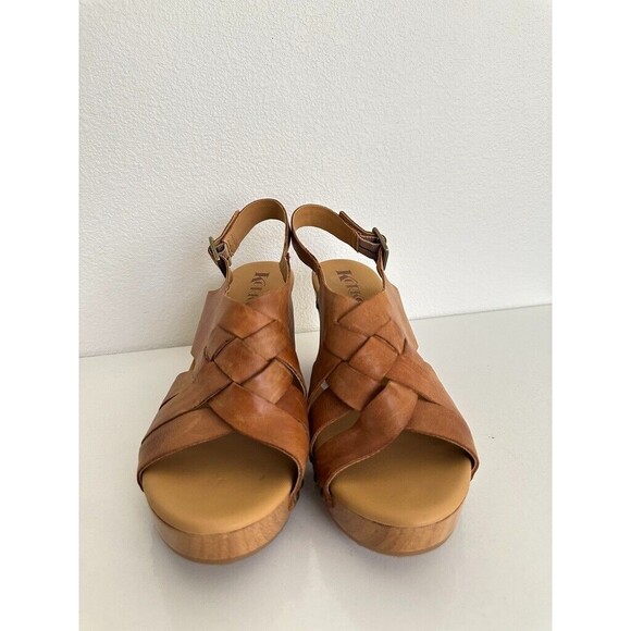 Kork-Ease Berengo Block Wedge Heel Leather Brown Western Orthopedic Women's 10 - Picture 4 of 11